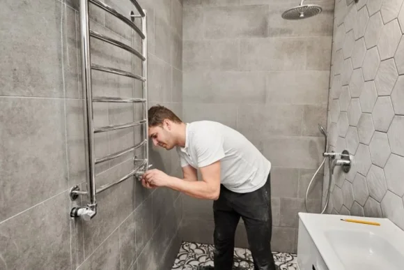 Luxury bathroom with new fixtures