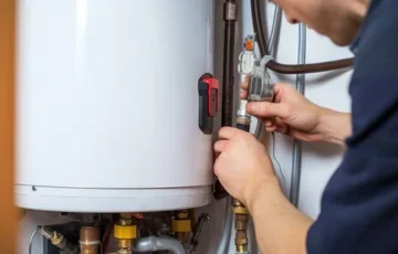 Certified technician repairing boilers and water heaters.