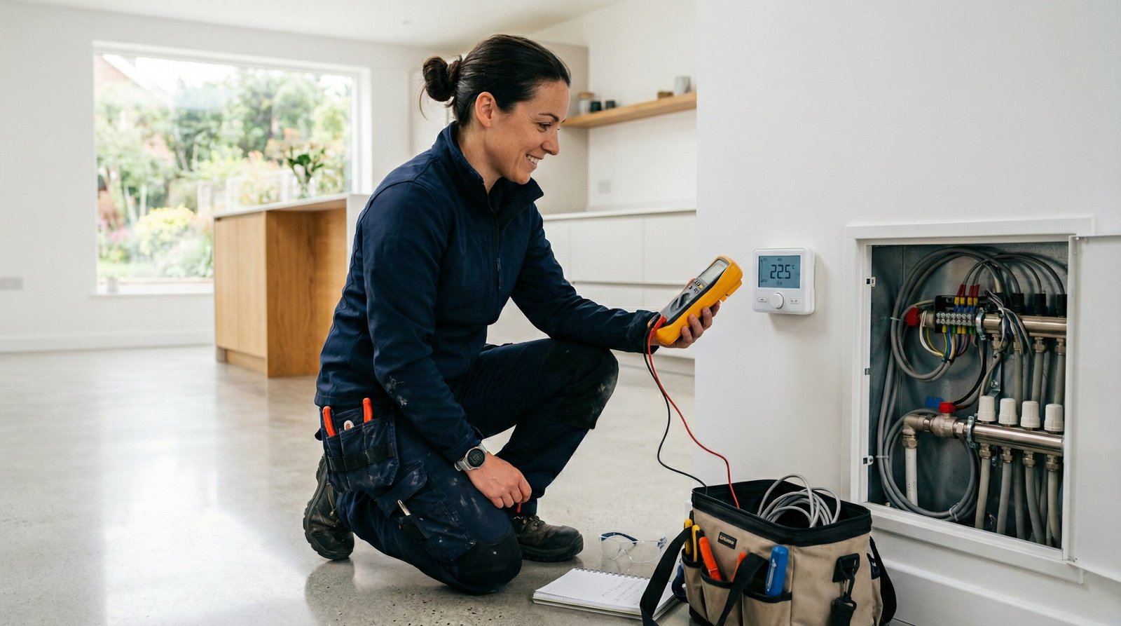 Heating mat wiring install