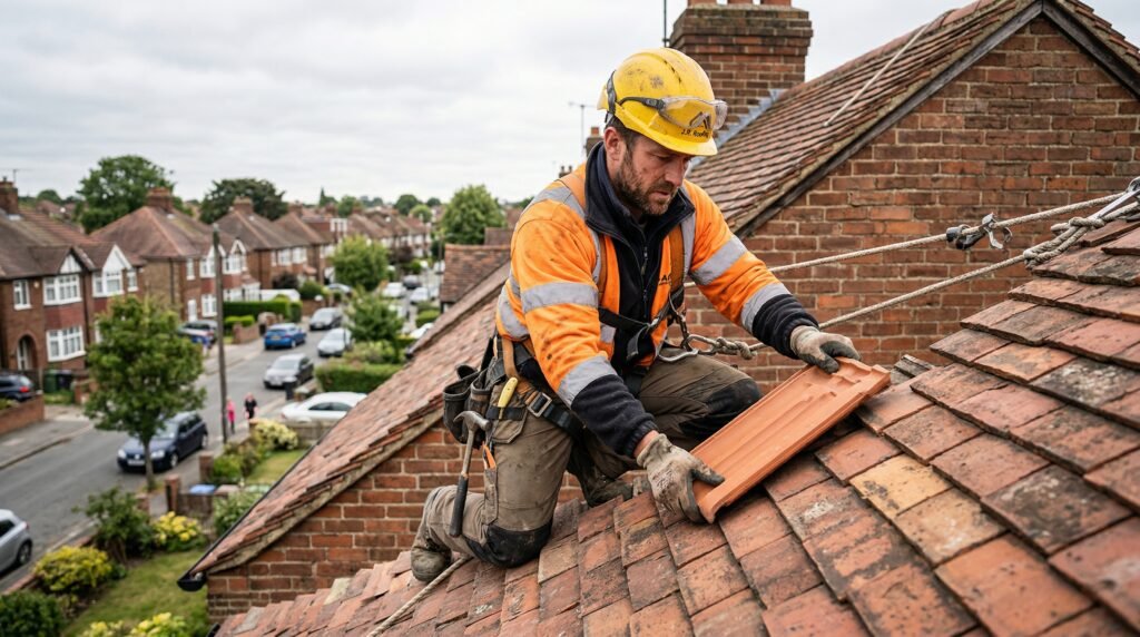 Professional tile roof repair service