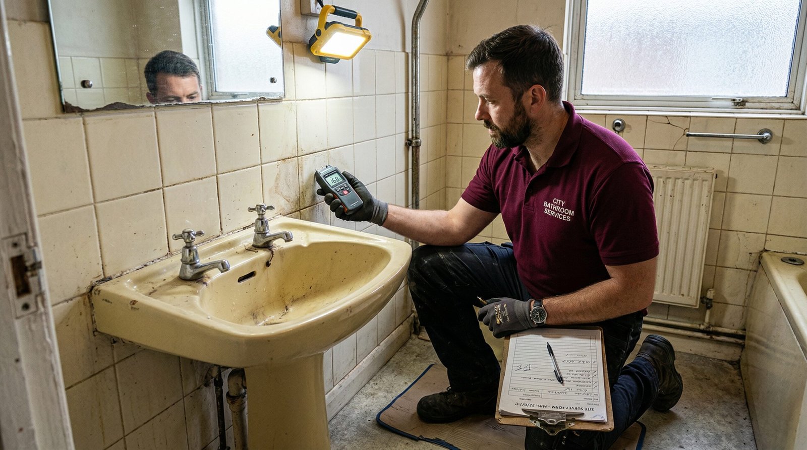 Sink and vanity installation