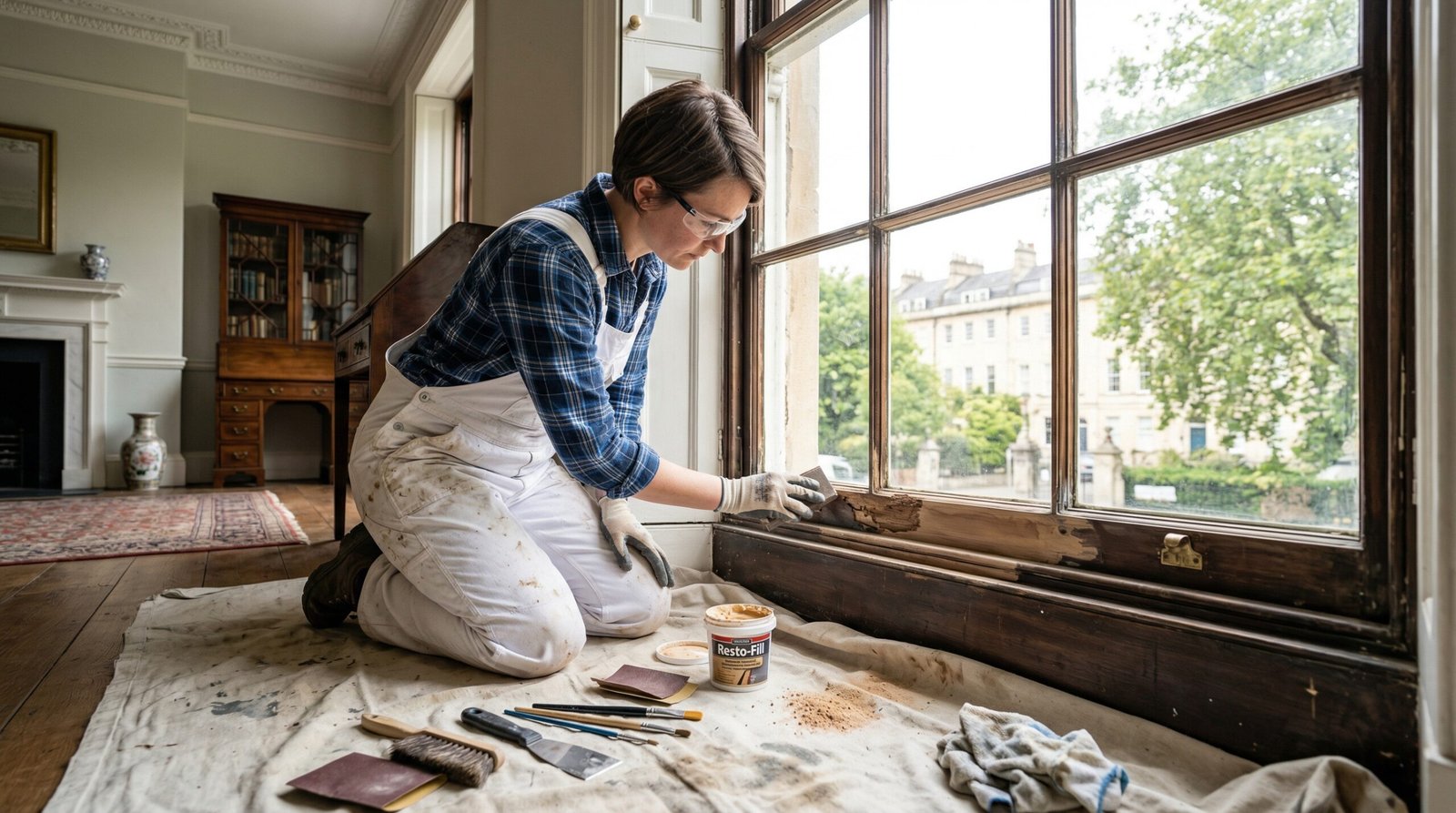 Residential window frame and sill fitting