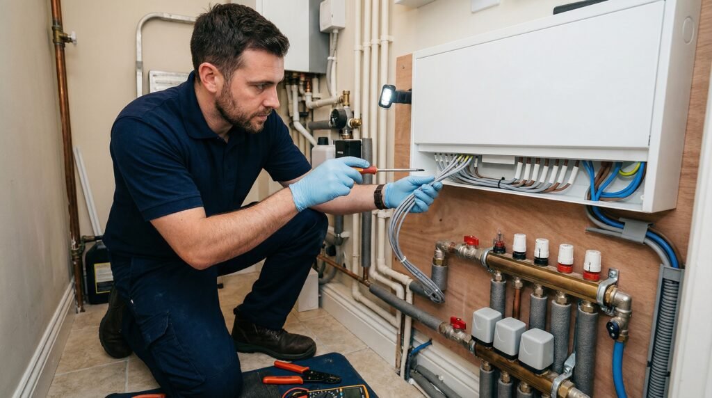 Floor heating electrical setup