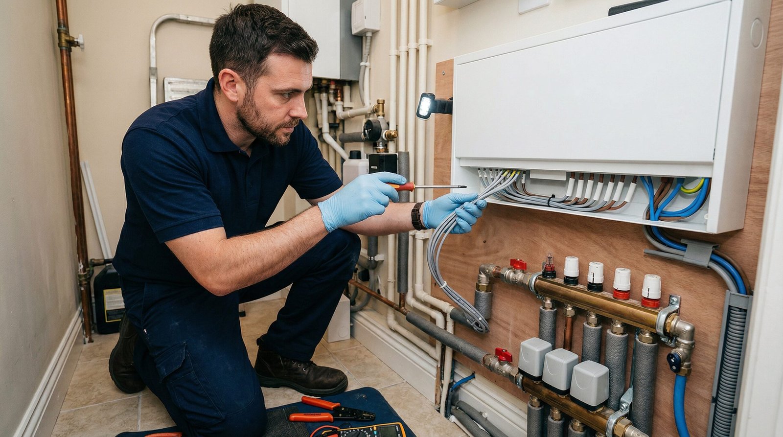 Floor heating electrical setup