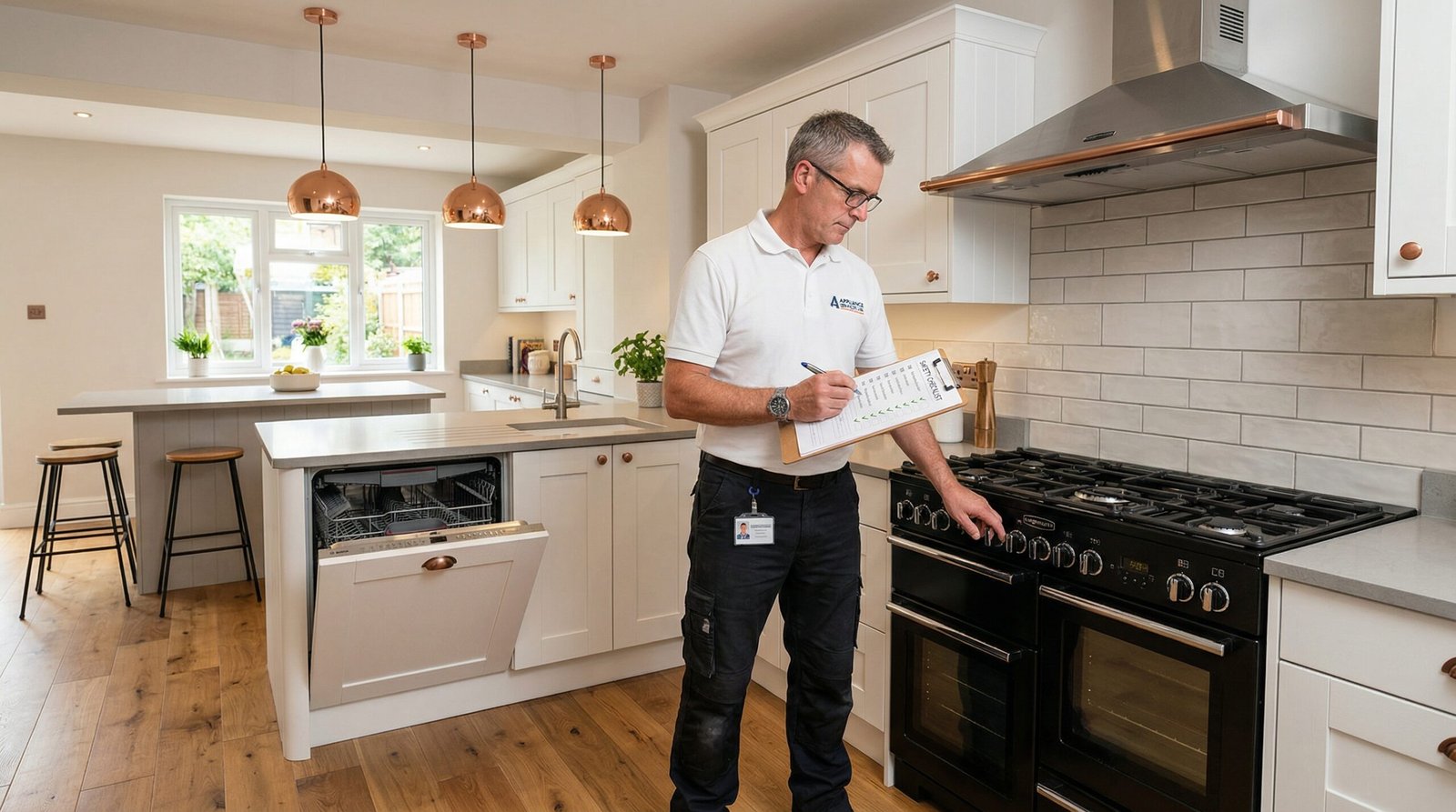 Residential kitchen appliance setup
