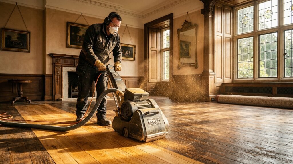 Timber flooring setup