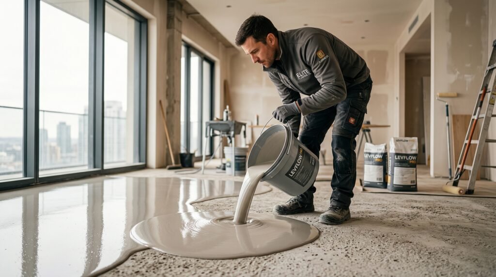 Self-leveling floor compound