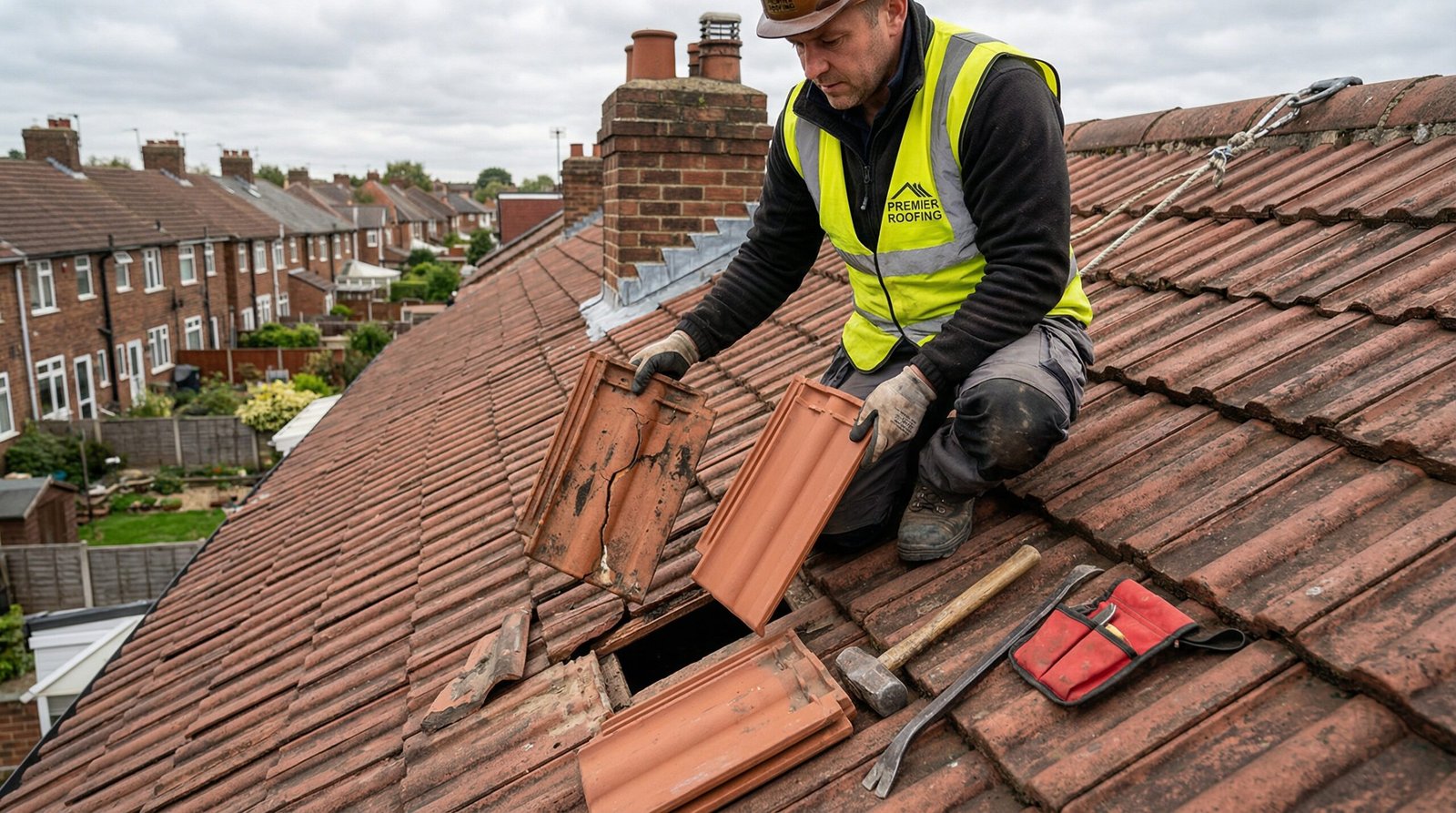 Clay tile roof repair service"