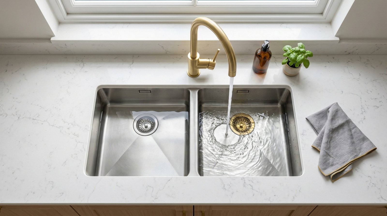 Modern kitchen plumbing installation