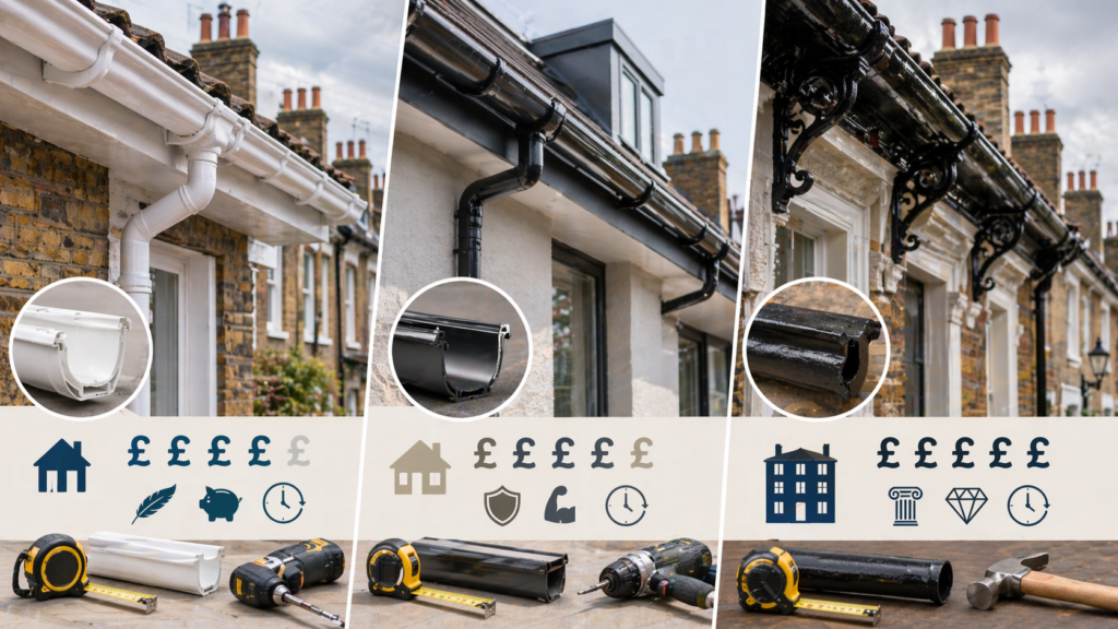 Guttering Replacement Cost by Material in London