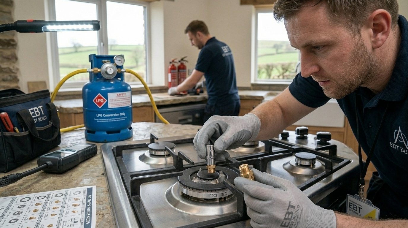 Professional gas hob fitting