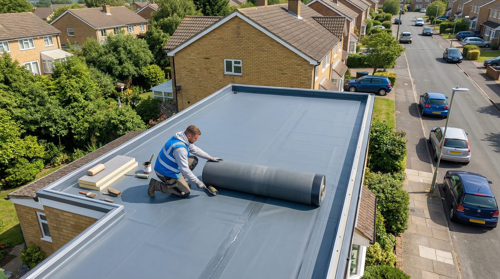 New flat roofing system upgrade