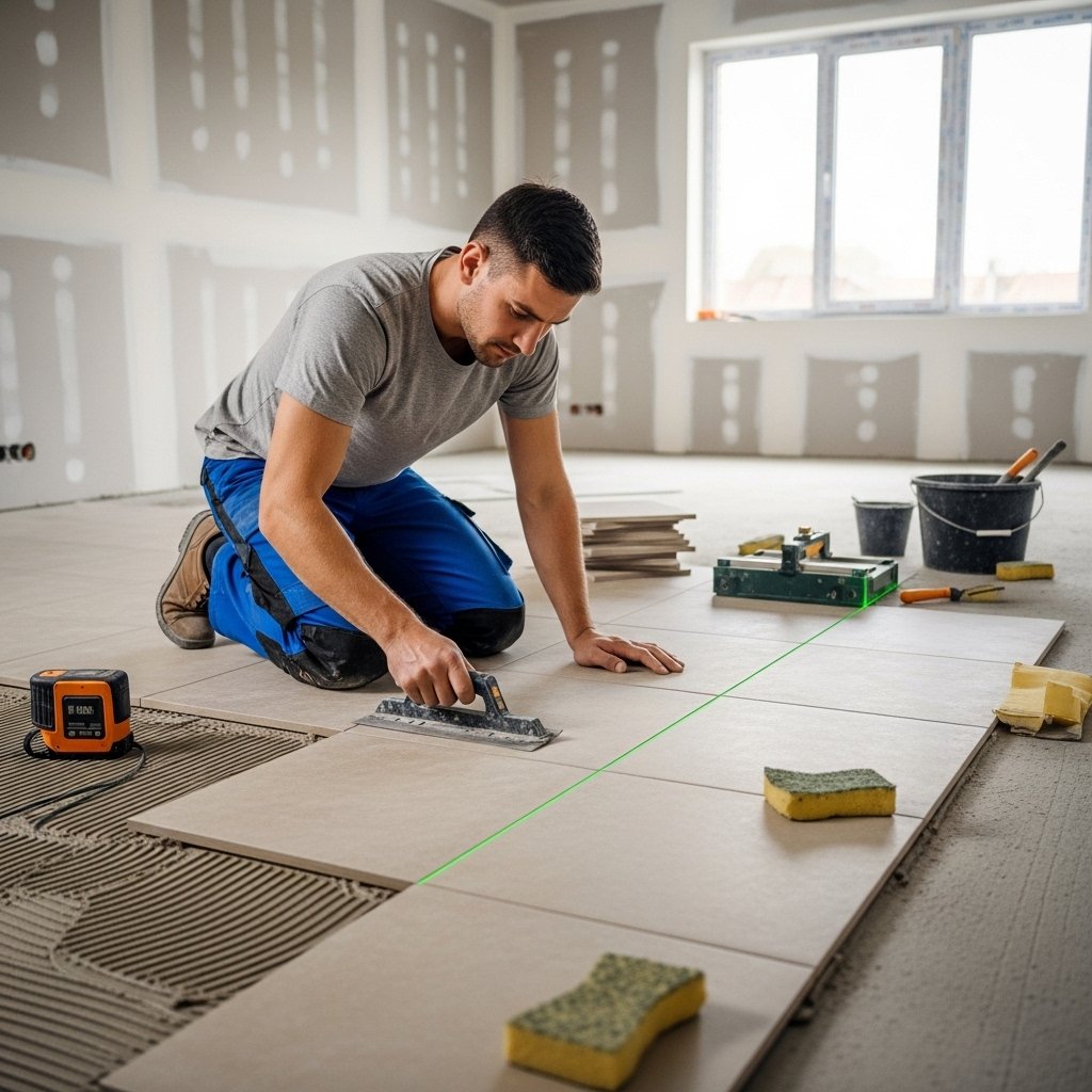 Floor Tiling (Worker in-house)