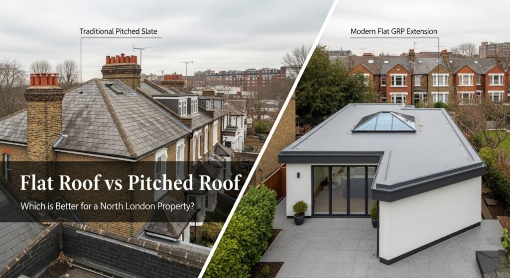 Flat Roof vs Pitched Roof: Which is Better for a North London Property?