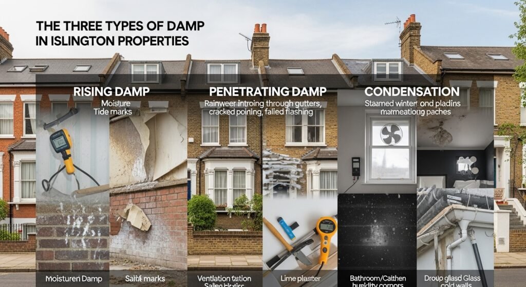 The Three Types of Damp in Islington Properties