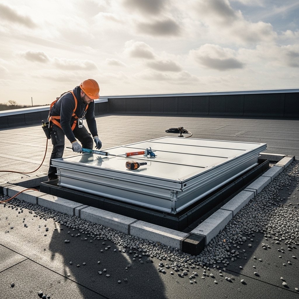 Flat Roof Skylight Installation