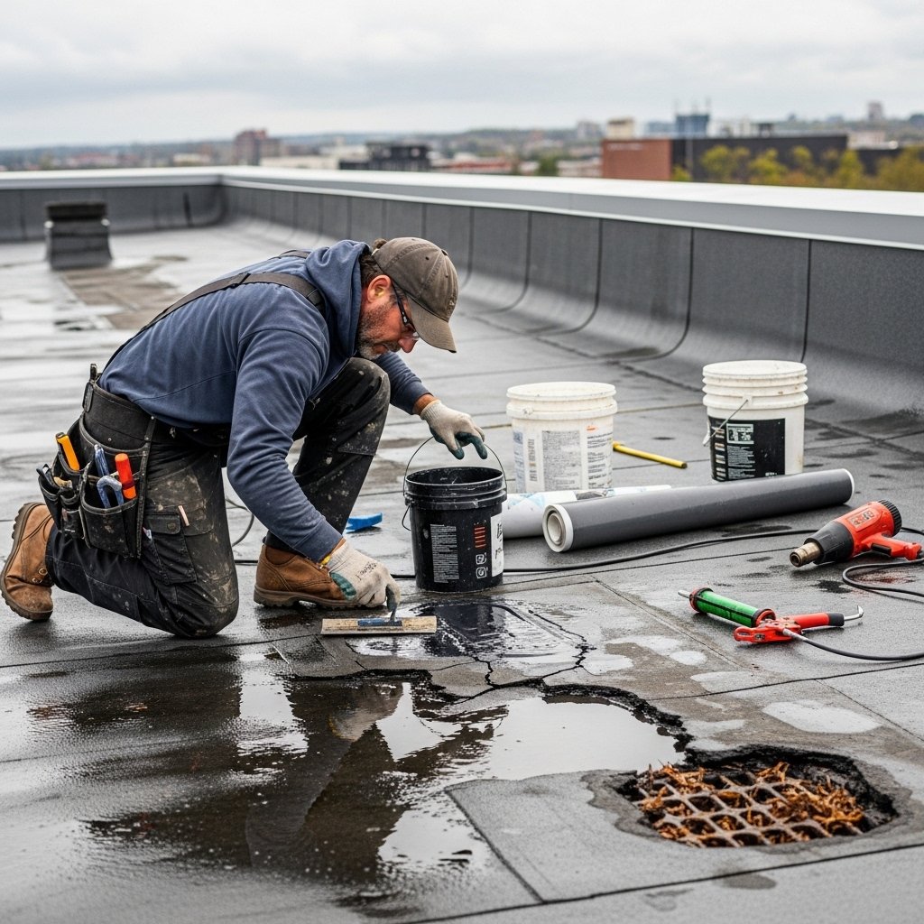 Flat roof repairing