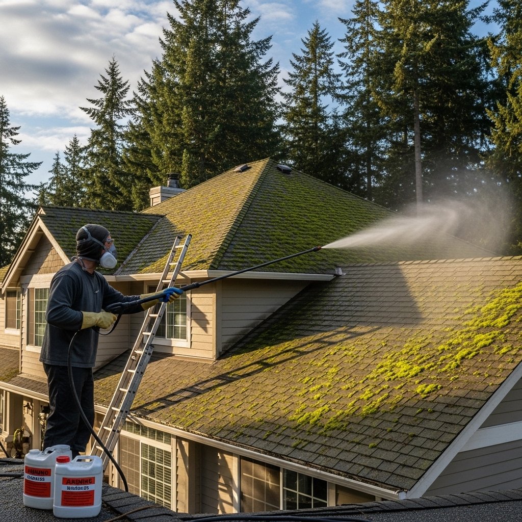 roof Biocide Treatment and Application