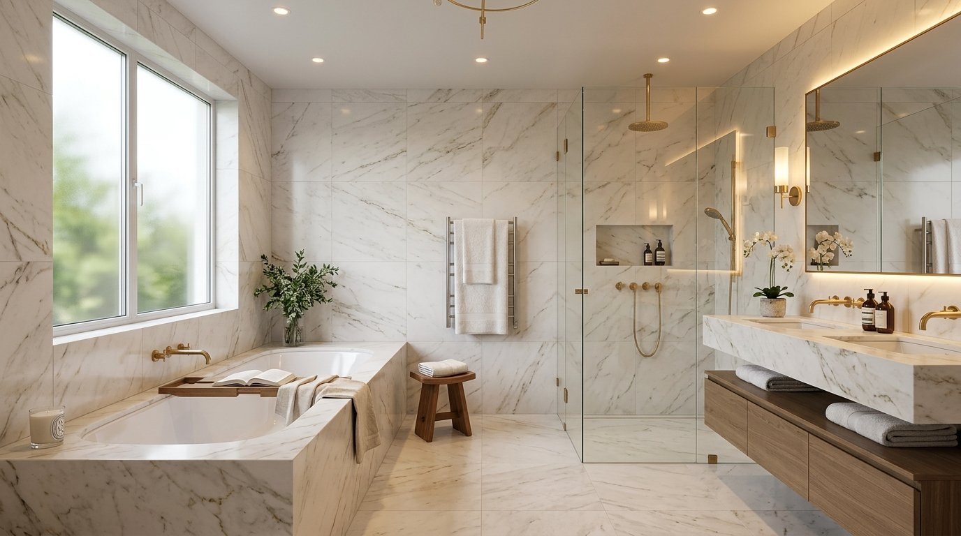Full bathroom plumbing and fixture installation