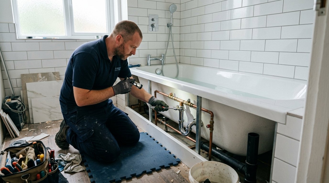 Shower, bath, and sink installation service