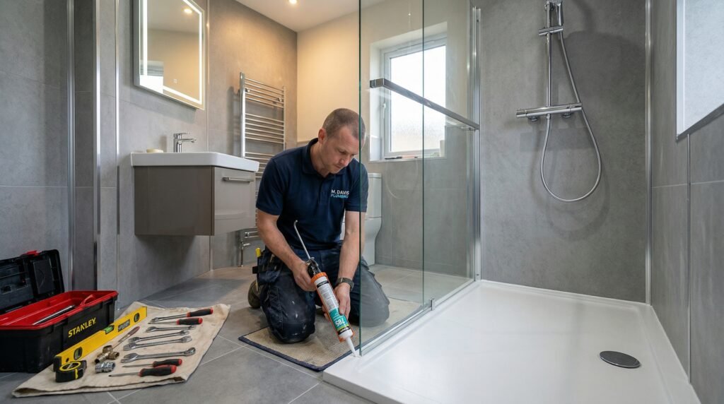 Bathroom installation with modern fittings