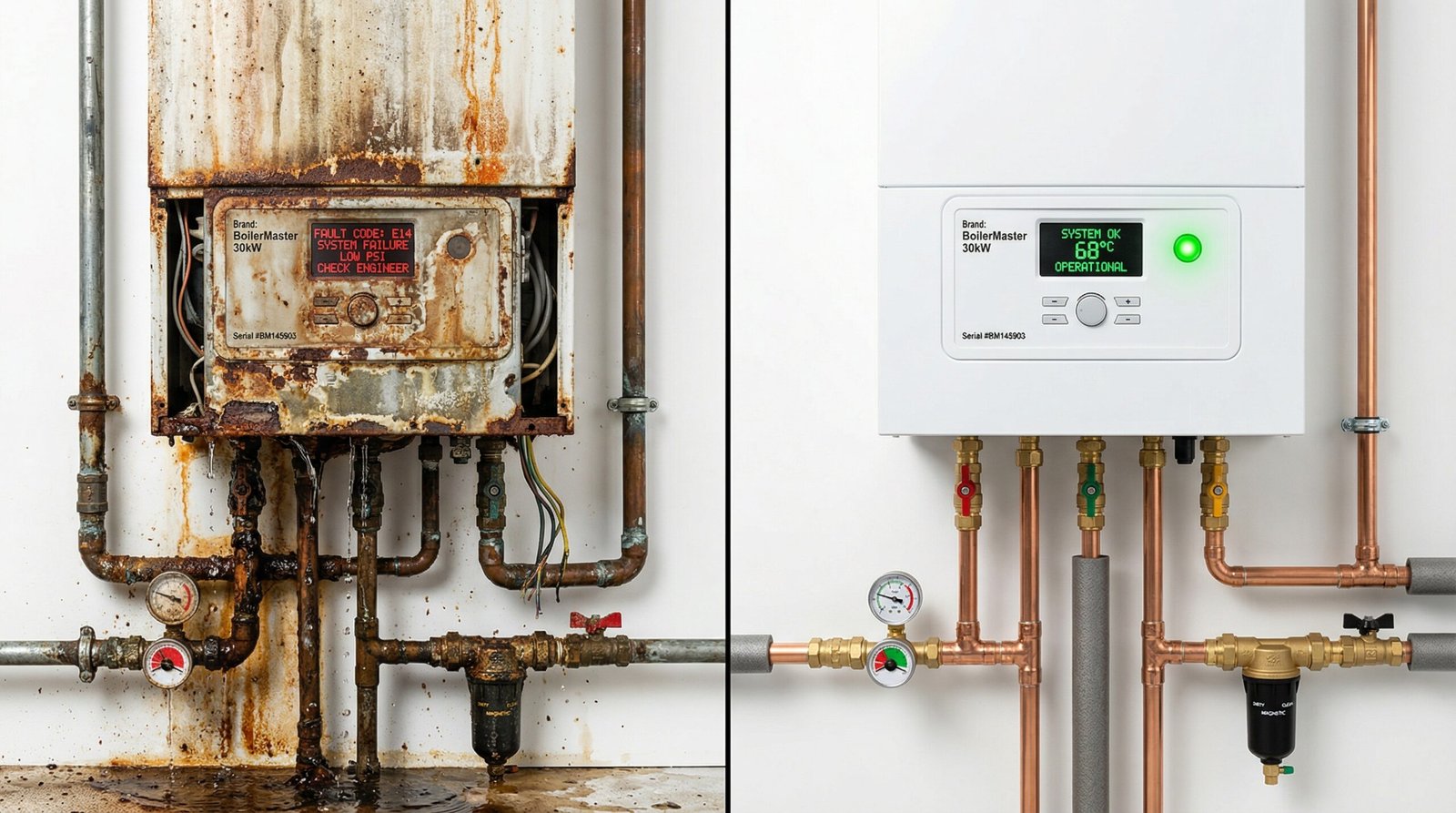 Heating system boiler repair
