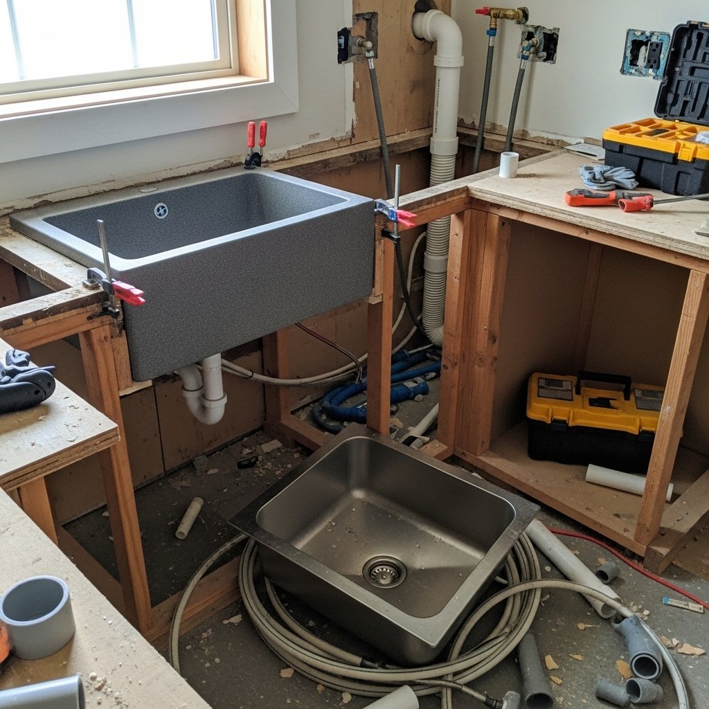 Kitchen Sink and Waste Relocation
