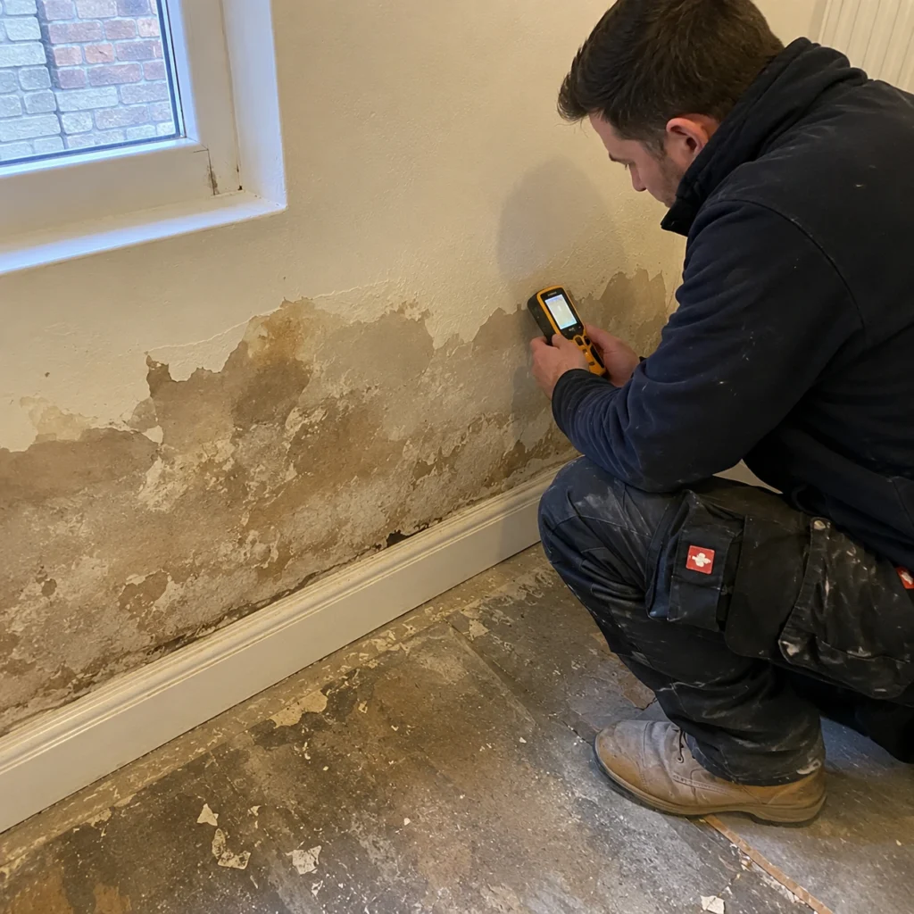 Home repair inspection in progress