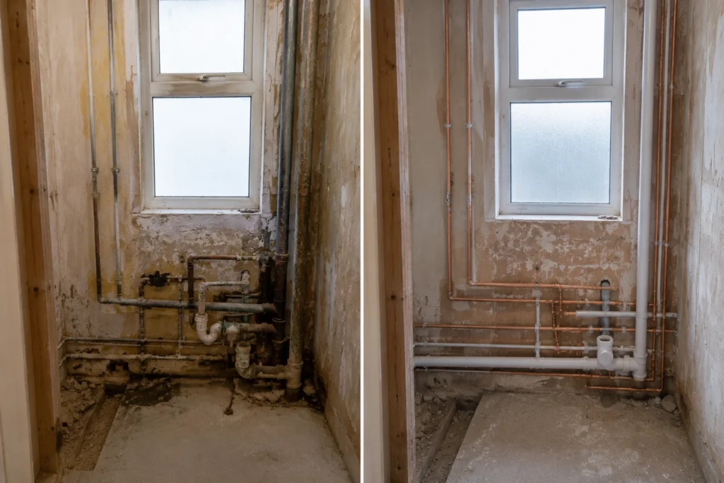 New Plumbing Installation befire & after