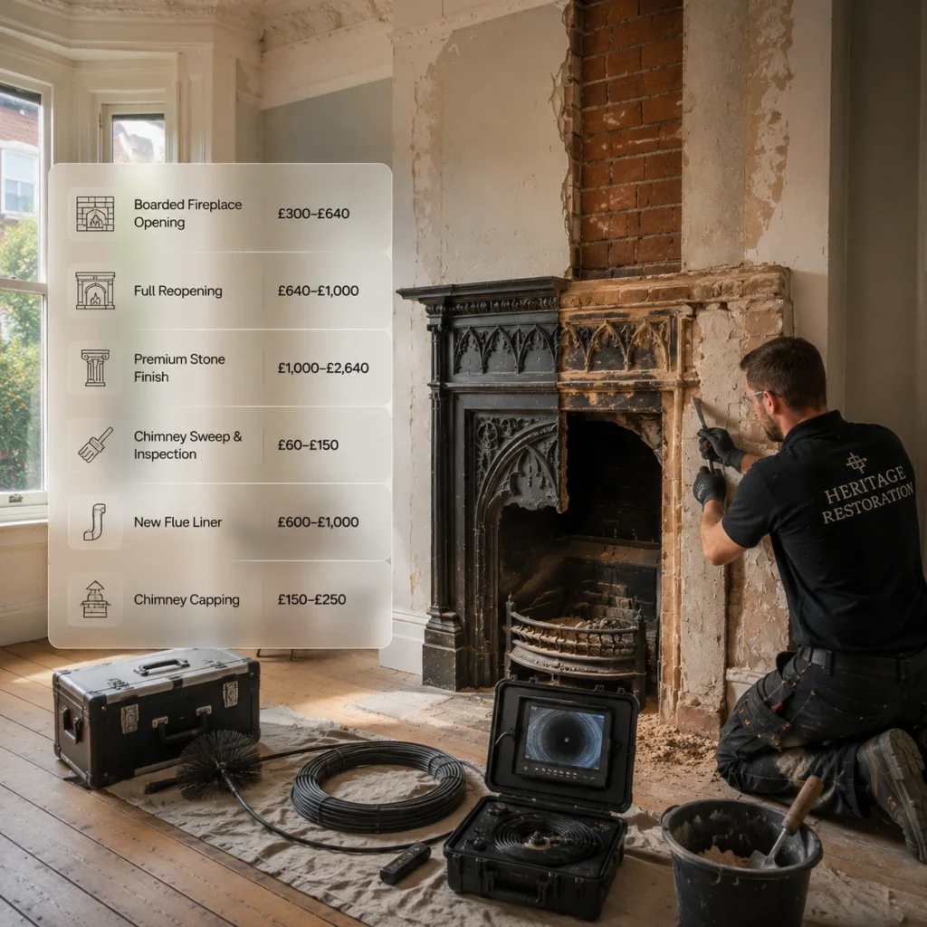 Opening Up a Blocked Fireplace 2026 cost