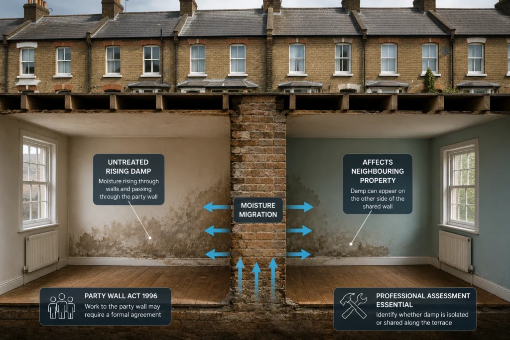 Damp in Shared Party Walls: A Terrace-Specific Issue