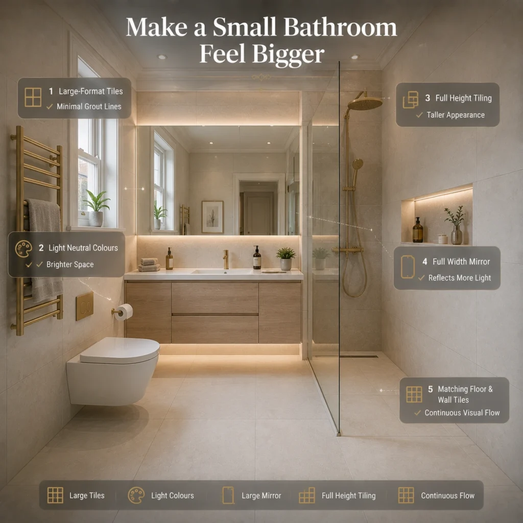 Tiling and Colour Choices That Make a Small Bathroom Feel Bigger
