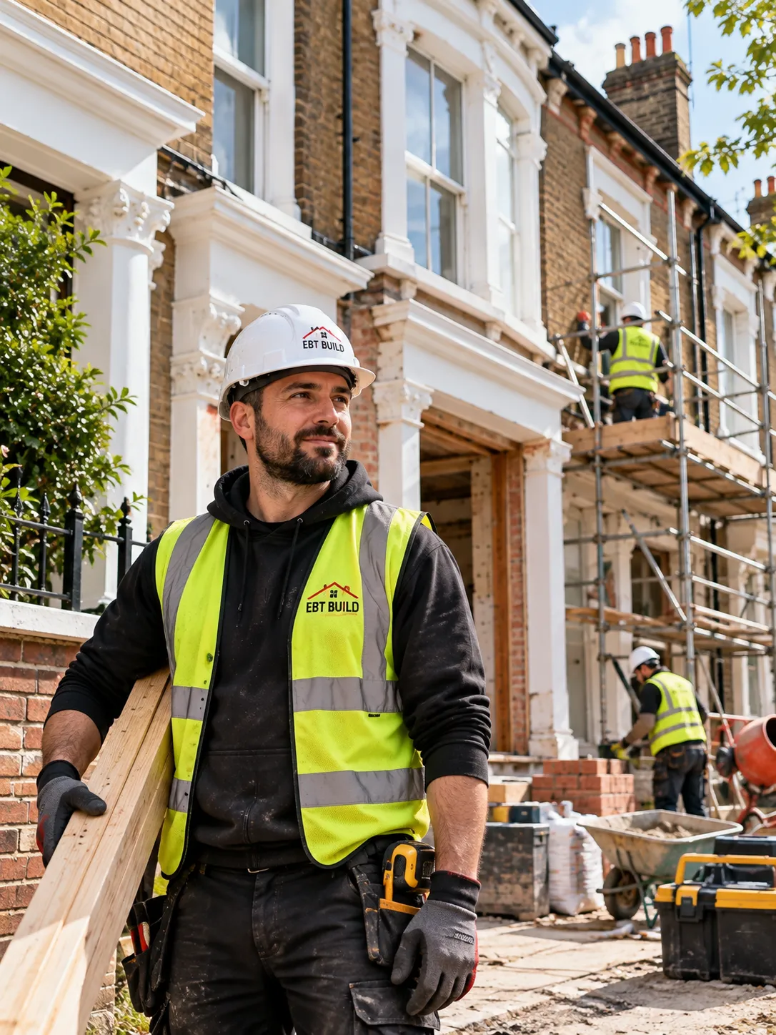 EBT Build crew working on a residential building project